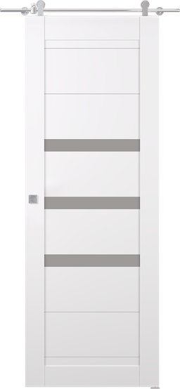 DORA VETRO SNOW WHITE BARN BELLDINNI MODERN INTERIOR DOOR - 1