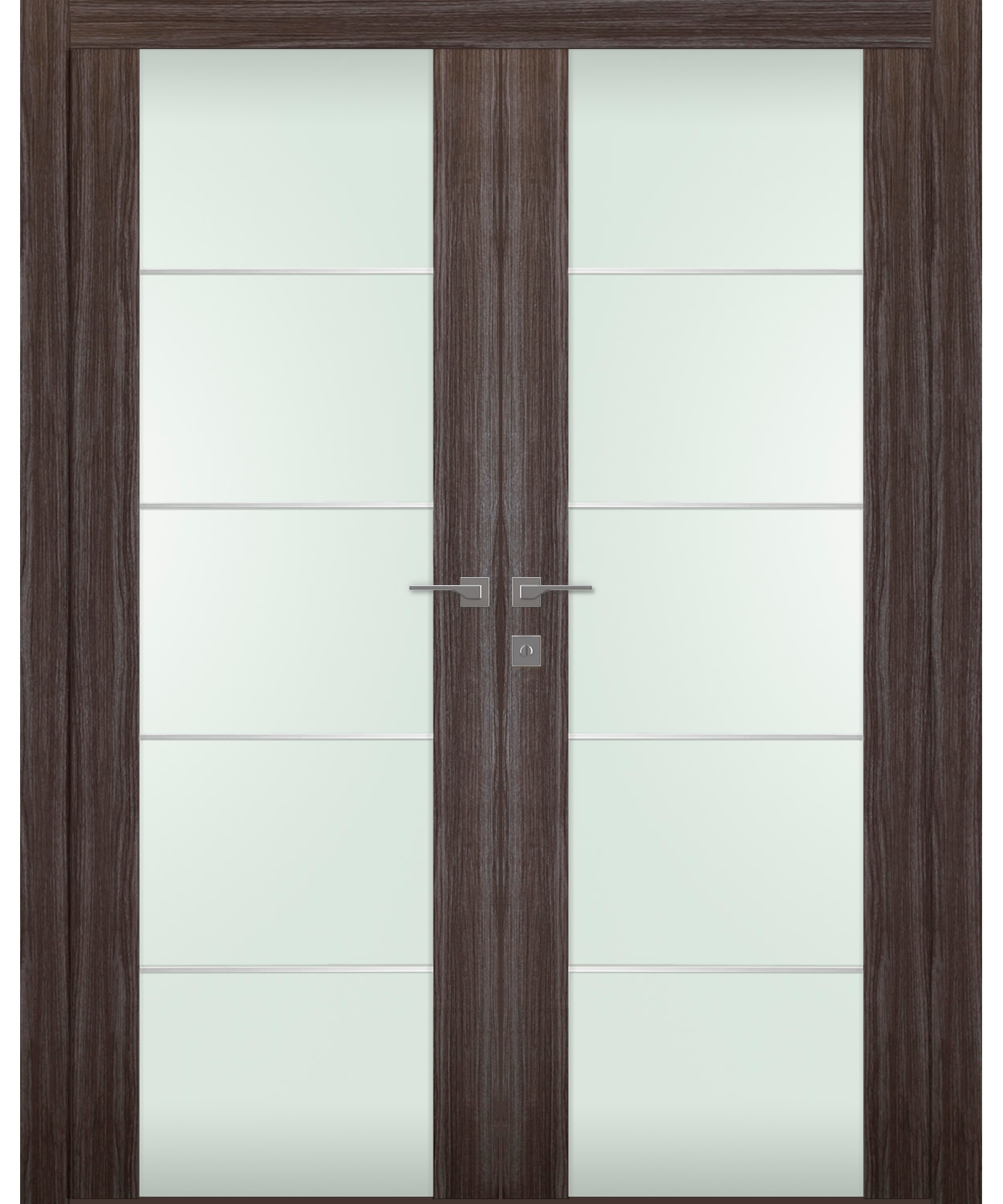 PALLADIO 202 4H VETRO GRAY OAK DOUBLE DOORS BELLDINNI MODERN INTERIOR DOOR - 1