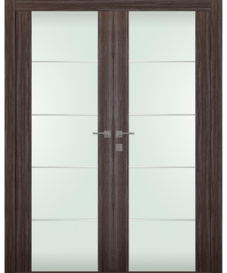 PALLADIO 202 4H VETRO GRAY OAK DOUBLE DOORS BELLDINNI MODERN INTERIOR DOOR - 1