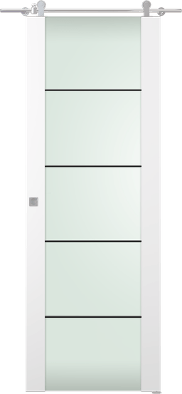SMART PRO H3G 4H BLACK STRIPS VETRO POLAR WHITE DOUBLE BARN DOORS BELLDINNI MODERN INTERIOR DOOR - 1