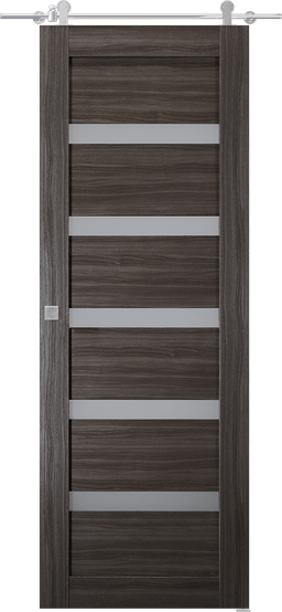 LEORA VETRO GRAY OAK DOUBLE BARN BELLDINNI MODERN INTERIOR DOOR - 2