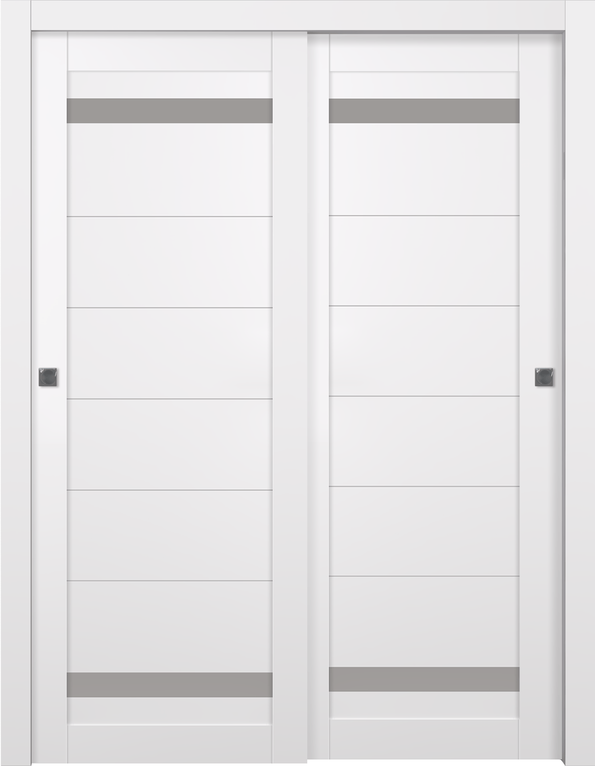 PERLA VETRO SNOW WHITE BYPASS BELLDINNI MODERN INTERIOR DOOR - 1