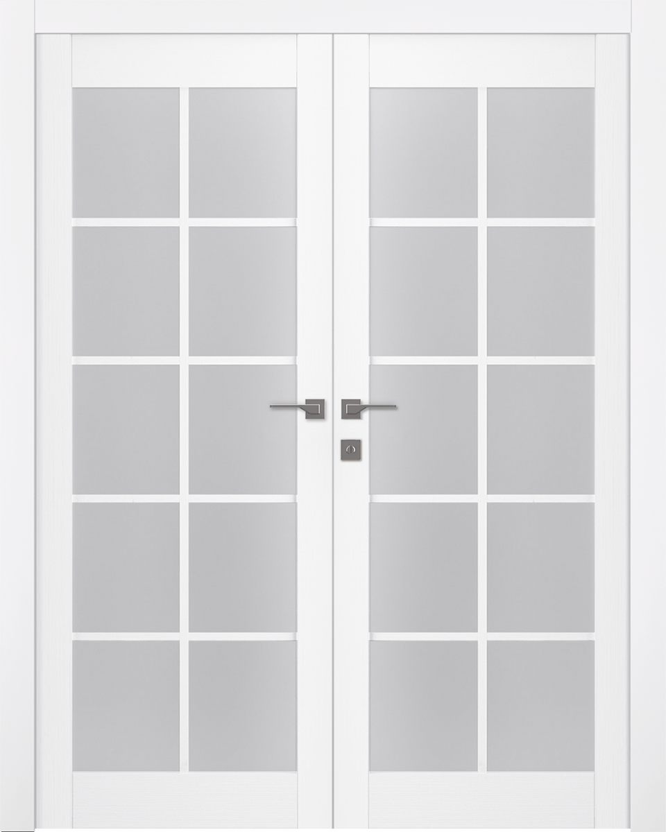 PALLADIO 10 LITE VETRO BIANCO NOBLE DOUBLE BELLDINNI MODERN INTERIOR DOOR - 1