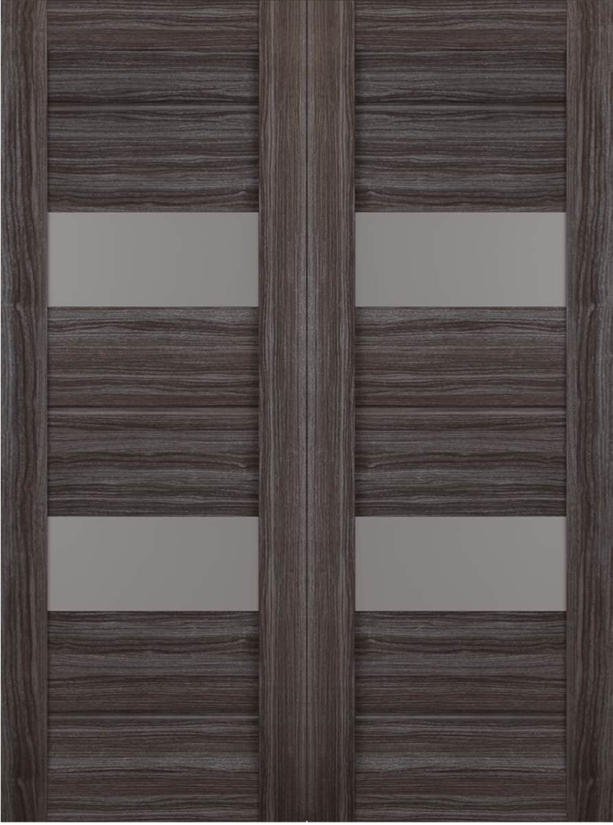 VITA VETRO GRAY OAK DOUBLE BARN BELLDINNI MODERN INTERIOR DOOR - 2