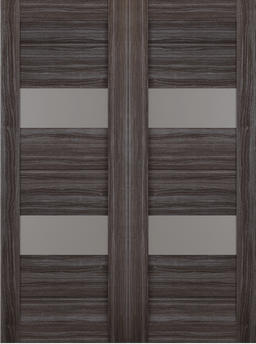 VITA VETRO GRAY OAK DOUBLE BARN BELLDINNI MODERN INTERIOR DOOR - 2