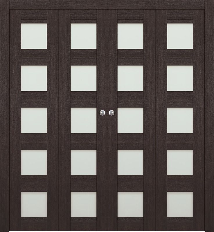 AVON 07-07 VETRO VERALINGA OAK DOUBLE BI-FOLD DOORS BELLDINNI MODERN INTERIOR DOOR - 1