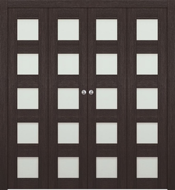 AVON 07-07 VETRO VERALINGA OAK DOUBLE BI-FOLD DOORS BELLDINNI MODERN INTERIOR DOOR - 1