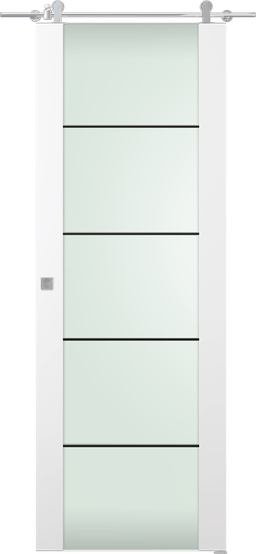 SMART PRO H3G 4H BLACK STRIPS VETRO POLAR WHITE BARN DOORS BELLDINNI MODERN INTERIOR DOOR - 1