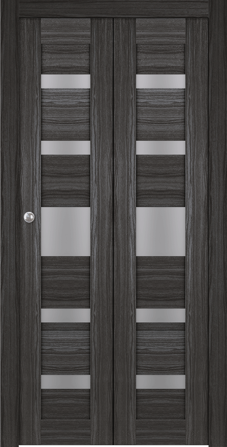 GINA VETRO GRAY OAK BI-FOLD DOORS BELLDINNI MODERN INTERIOR DOOR - 1
