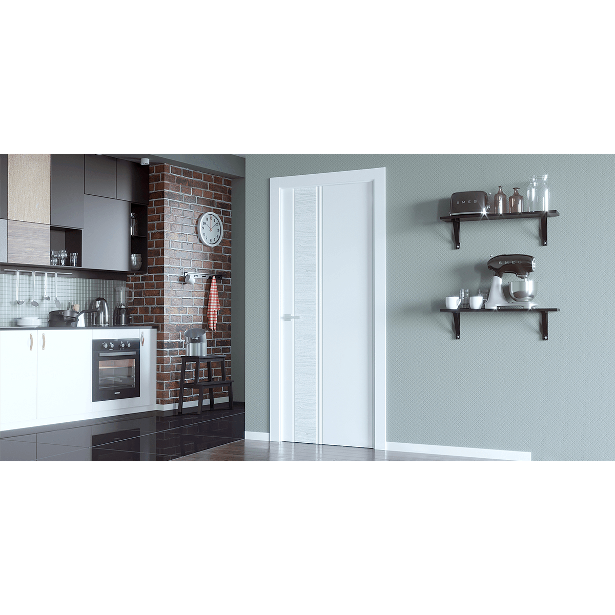 TWINWOOD 1 POLAR WHITE SWING BELLDINNI MODERN INTERIOR DOOR - 2