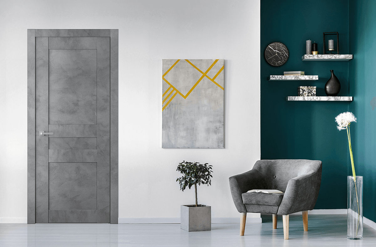 AVON 07 2R DARK URBAN DOUBLE INVISIBLE METAL FRAME BELLDINNI MODERN INTERIOR DOOR - 2