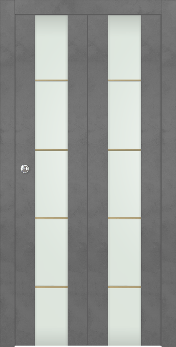 AVON 202 4H GOLD STRIPS VETRO DARK URBAN BI-FOLD DOORS BELLDINNI MODERN INTERIOR DOOR - 1