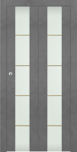 AVON 202 4H GOLD STRIPS VETRO DARK URBAN BI-FOLD DOORS BELLDINNI MODERN INTERIOR DOOR - 1