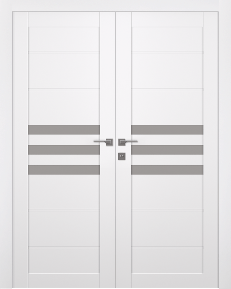 DOME VETRO SNOW WHITE DOUBLE BELLDINNI MODERN INTERIOR DOOR - 1
