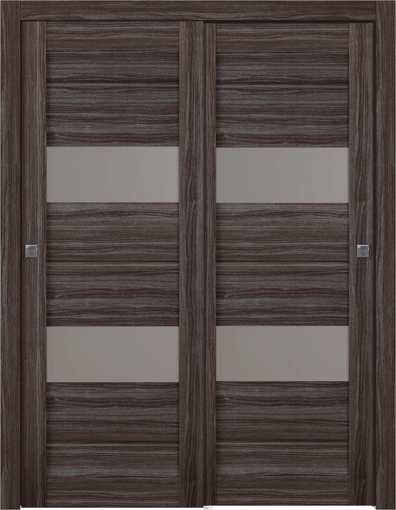 VITA VETRO GRAY OAK BYPASS BELLDINNI MODERN INTERIOR DOOR - 1