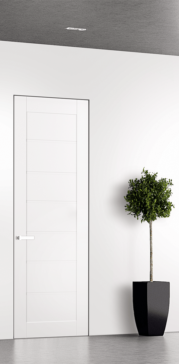 ALDA SNOW WHITE DOUBLE INVISIBLE METAL FRAME BELLDINNI MODERN INTERIOR DOOR - 1