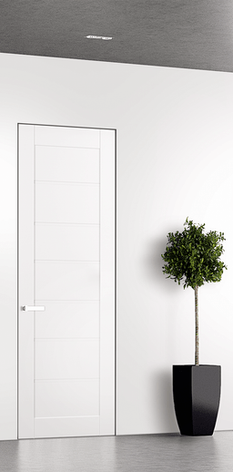 ALDA SNOW WHITE DOUBLE INVISIBLE METAL FRAME BELLDINNI MODERN INTERIOR DOOR - 1