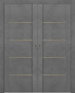 AVON 01 4H GOLD DARK URBAN DOUBLE POCKET DOORS BELLDINNI MODERN INTERIOR DOOR - 1