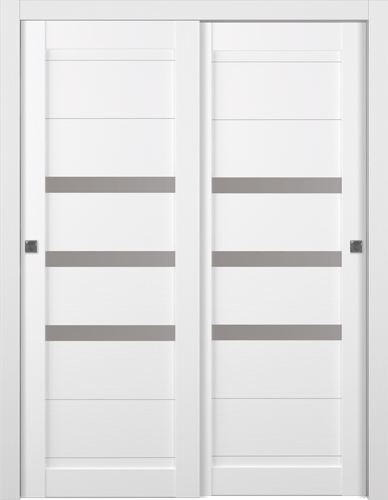 DORA VETRO BIANCO NOBLE BYPASS BELLDINNI MODERN INTERIOR DOOR - 1