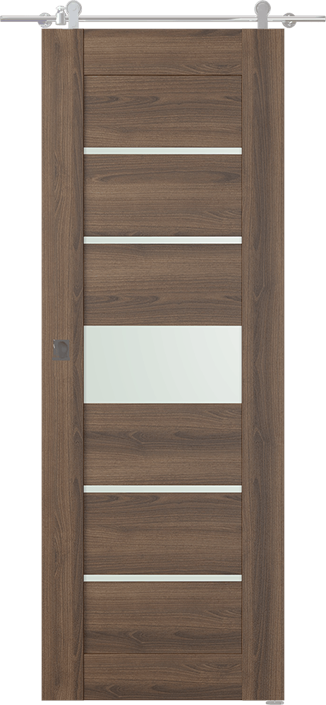 AVON 07-06 VETRO PECAN NUTWOOD BARN DOORS BELLDINNI MODERN INTERIOR DOOR - 1