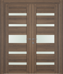 AVON 07-05 VETRO PECAN NUTWOOD DOUBLE DOORS BELLDINNI MODERN INTERIOR DOOR - 1