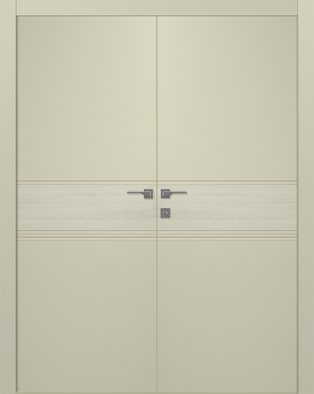 TWINWOOD 2 IVORY DOUBLE BELLDINNI MODERN INTERIOR DOOR - 1