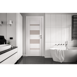 MIRELLA VETRO SNOW WHITE DOUBLE POCKET BELLDINNI MODERN INTERIOR DOOR - 3