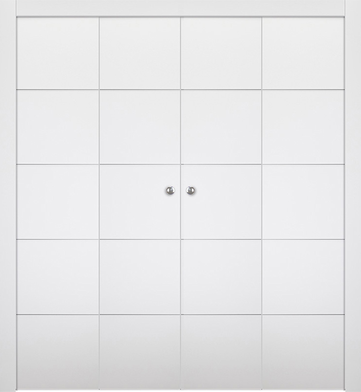 OPTIMA 4H SNOW WHITE DOUBLE BI-FOLD BELLDINNI MODERN INTERIOR DOOR - 1