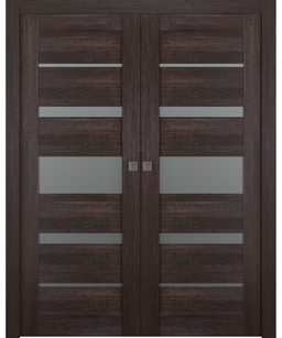 AVON 07-03 VETRO VERALINGA OAK DOUBLE POCKET BELLDINNI MODERN INTERIOR DOOR - 1
