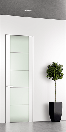 SMART PRO H3G 4H VETRO POLAR WHITE DOUBLE INVISIBLE METAL FRAME BELLDINNI MODERN INTERIOR DOOR - 1