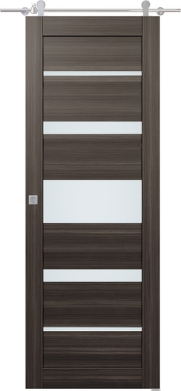 KINA VETRO GRAY OAK DOUBLE BARN DOORS BELLDINNI MODERN INTERIOR DOOR - 1
