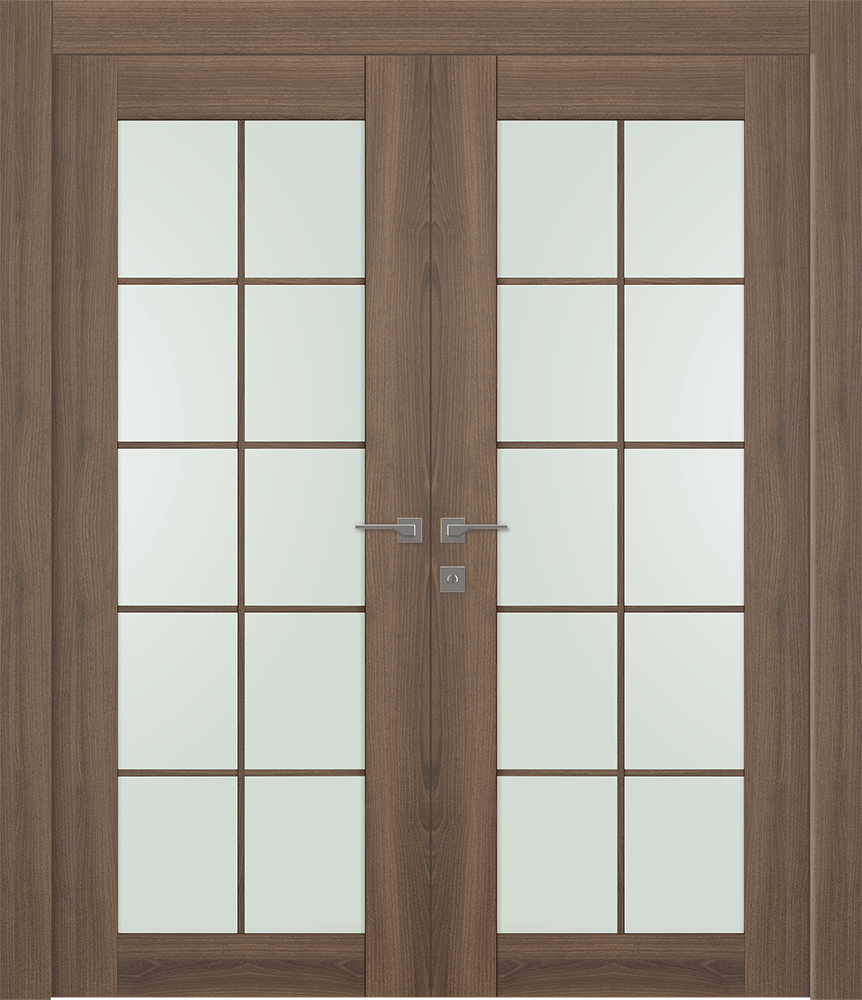 AVON 10 LITE VETRO PECAN NUTWOOD CLOSET BELLDINNI MODERN INTERIOR DOOR - 1