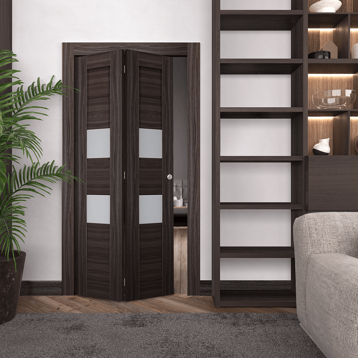 DESSA VETRO GRAY OAK BI-FOLD BELLDINNI MODERN INTERIOR DOOR - 2