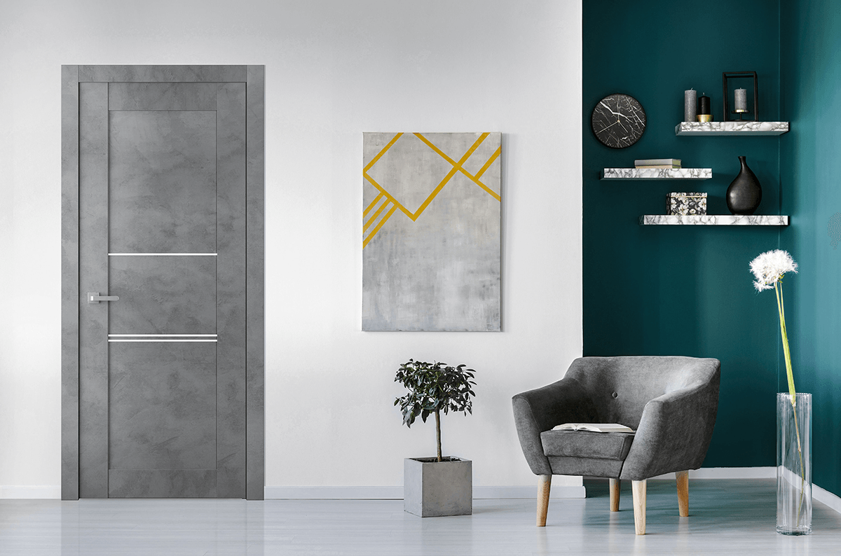 AVON 07 3H DARK URBAN DOUBLE INVISIBLE METAL FRAME BELLDINNI MODERN INTERIOR DOOR - 2