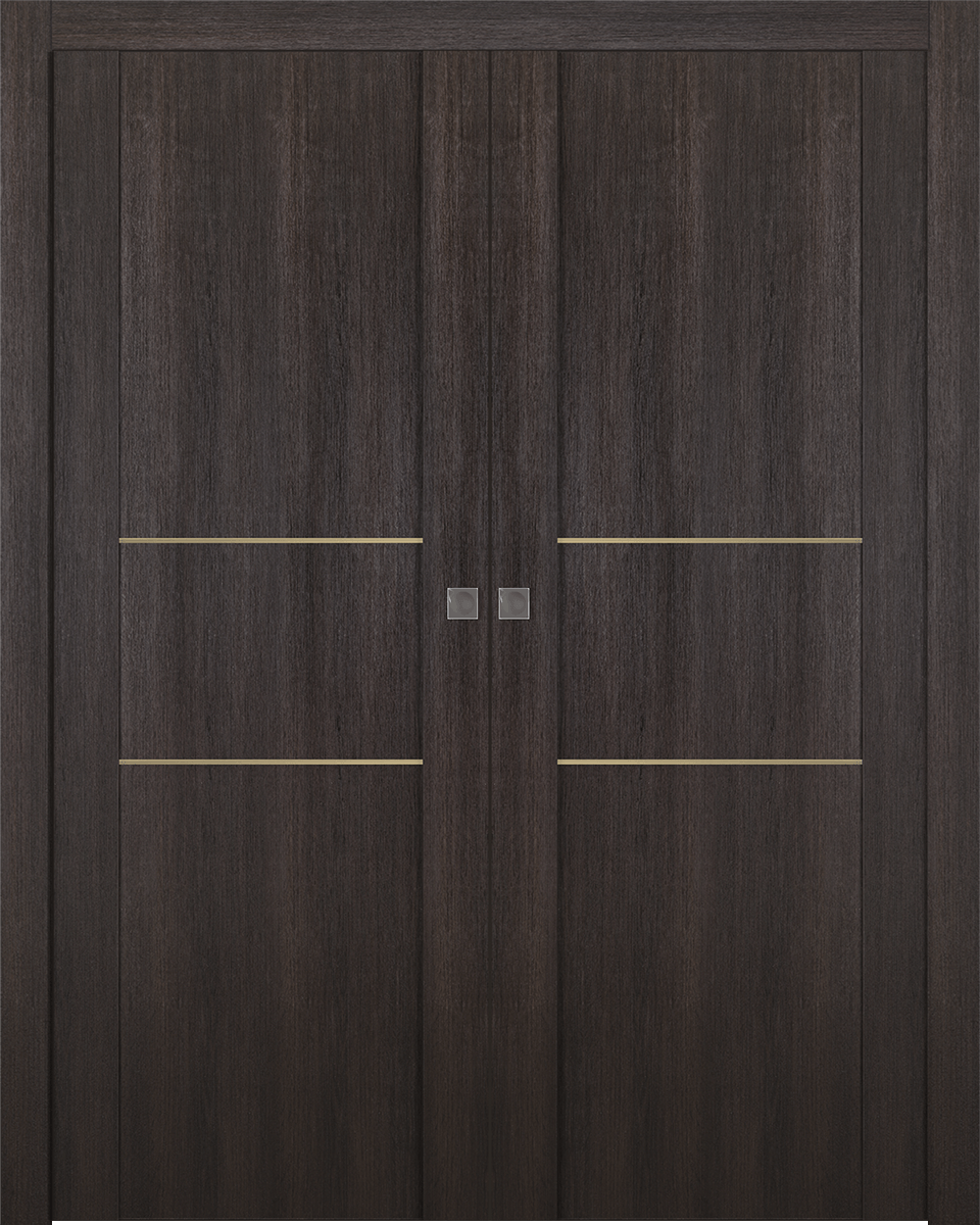AVON 01 2H GOLD VERALINGA OAK DOUBLE POCKET DOORS BELLDINNI MODERN INTERIOR DOOR - 1