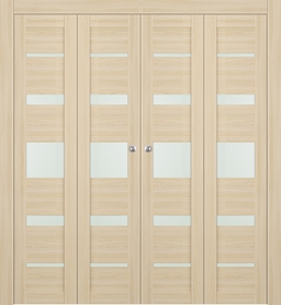 AVON 07-03 VETRO LOIRE ASH DOUBLE BI-FOLD DOORS BELLDINNI MODERN INTERIOR DOOR - 1