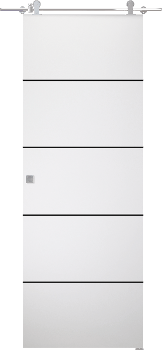 OPTIMA 4H BLACK SNOW WHITE BARN DOORS BELLDINNI MODERN INTERIOR DOOR - 1