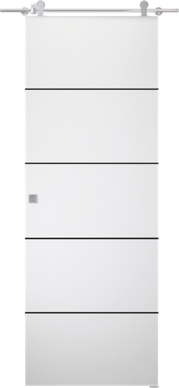 OPTIMA 4H BLACK SNOW WHITE BARN DOORS BELLDINNI MODERN INTERIOR DOOR - 1