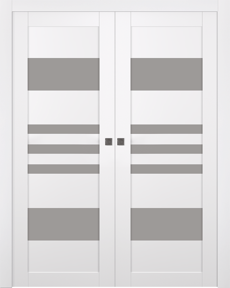 LETI VETRO SNOW WHITE DOUBLE POCKET BELLDINNI MODERN INTERIOR DOOR - 1