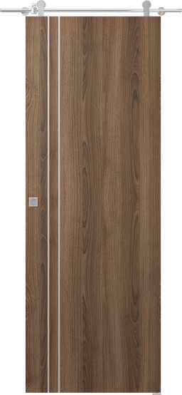 OPTIMA 2V PECAN NUTWOOD BARN DOORS BELLDINNI MODERN INTERIOR DOOR - 1