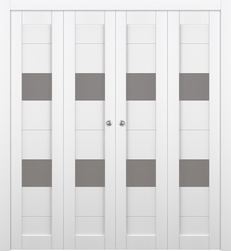 BERTA VETRO BIANCO NOBLE DOUBLE BI-FOLD BELLDINNI MODERN INTERIOR DOOR - 1