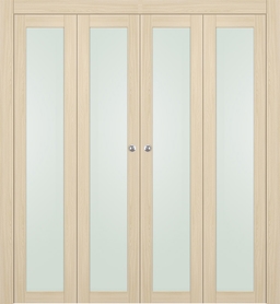 AVON 207 VETRO LOIRE ASH DOUBLE BI-FOLD DOORS BELLDINNI MODERN INTERIOR DOOR - 1