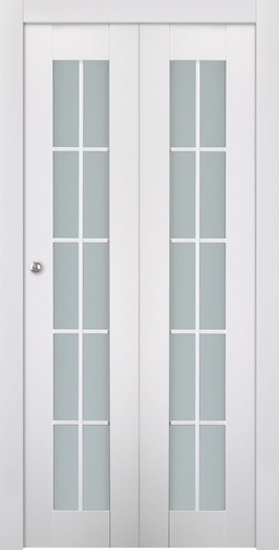 SMART PRO 10 LITE VETRO POLAR WHITE BI-FOLD BELLDINNI MODERN INTERIOR DOOR - 1