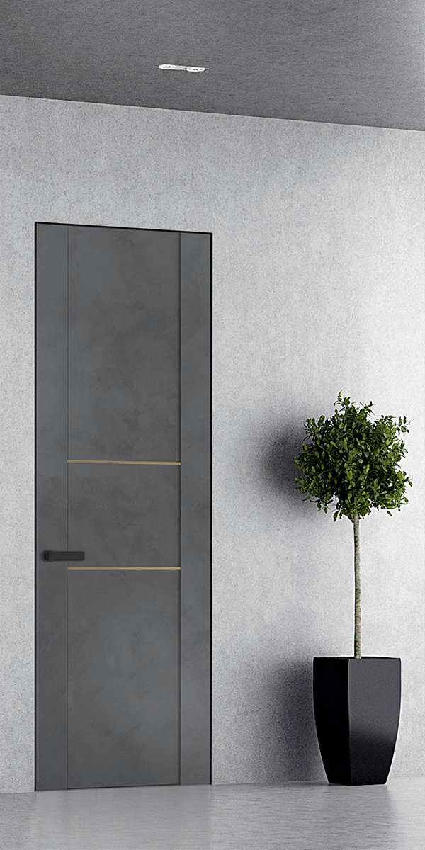 AVON 01 2H GOLD DARK URBAN INVISIBLE METAL FRAME BELLDINNI MODERN INTERIOR DOOR - 1