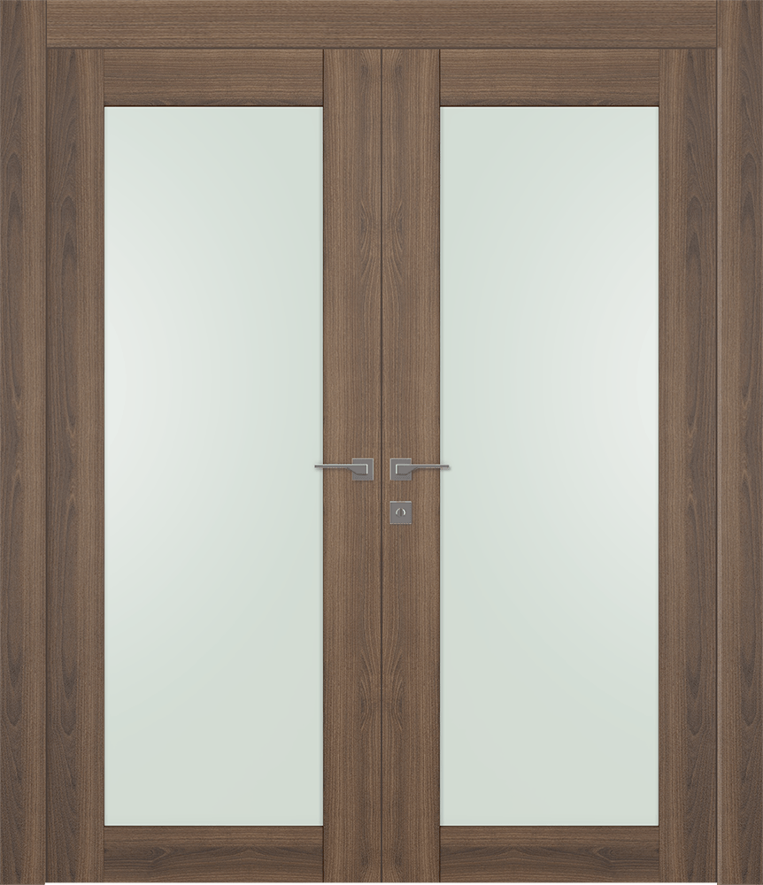 AVON 207 VETRO PECAN NUTWOOD DOUBLE DOORS BELLDINNI MODERN INTERIOR DOOR - 1