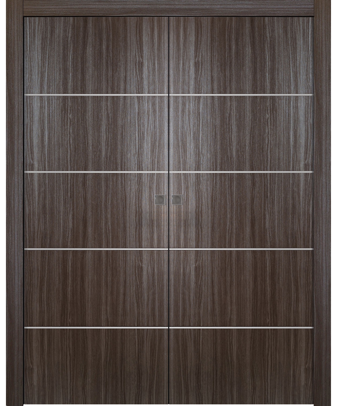 PALLADIO 4H GRAY OAK DOUBLE POCKET BELLDINNI MODERN INTERIOR DOOR - 1