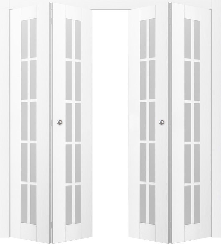 PALLADIO 10 LITE VETRO BIANCO NOBLE DOUBLE BI-FOLD BELLDINNI MODERN INTERIOR DOOR - 1