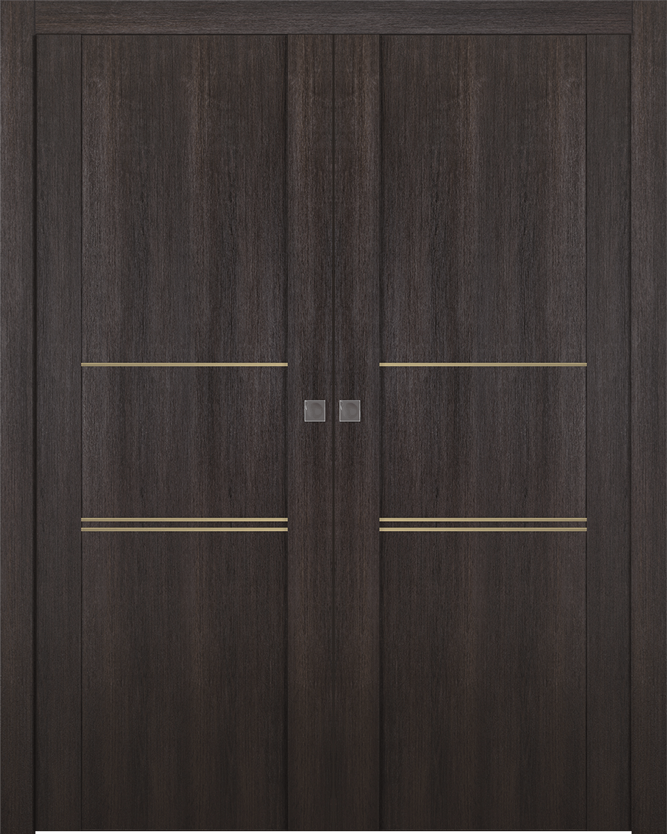 AVON 01 3H GOLD VERALINGA OAK DOUBLE POCKET DOORS BELLDINNI MODERN INTERIOR DOOR - 1