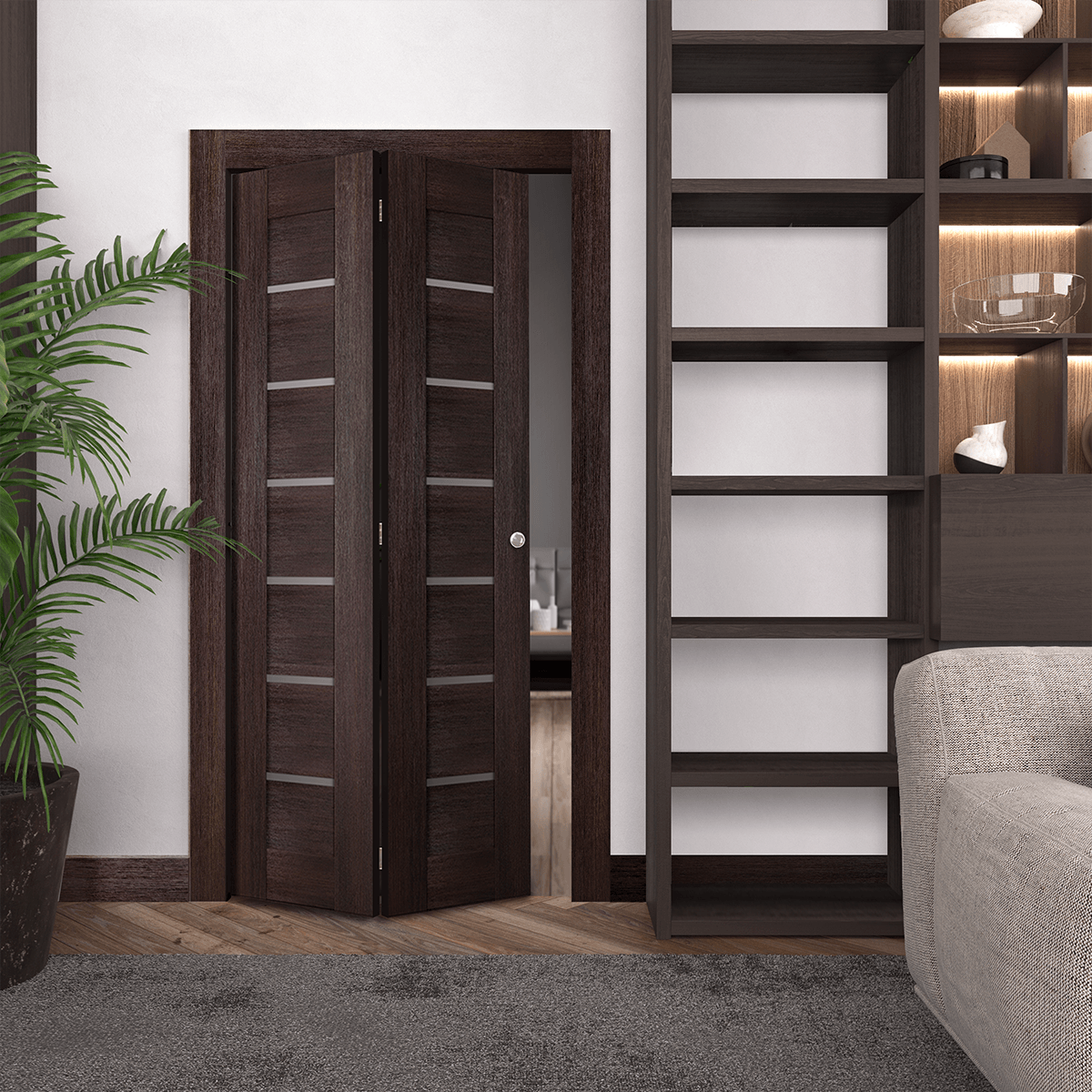 AVON 07-02 VETRO VERALINGA OAK BI-FOLD BELLDINNI MODERN INTERIOR DOOR - 2