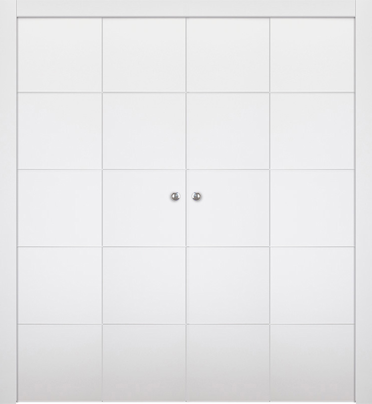 ARVIKA POLAR WHITE DOUBLE BI-FOLD BELLDINNI MODERN INTERIOR DOOR - 1